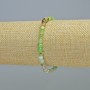 Chrysoprase Bracelet, Natural Stone, Faceted Cube, Diameter 4.5 mm ± (Stretch), Length 18 cm+
