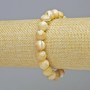 Natural mother-of-pearl bracelet, smooth beads, 10 mm diameter, stretch band, 18 cm length