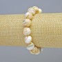 Bracelet with natural mother-of-pearl, smooth beads, 12 mm diameter ± (stretch), length 18 cm+