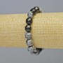 Bracelet Snow Obsidian 'Apache Tears' — natural stone faceted beads, diameter 10mm± (stretch), length 18cm+