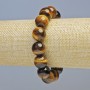 Tiger's Eye bracelet, natural stone, smooth beads, diameter 14mm +/- (stretch), length 18cm+