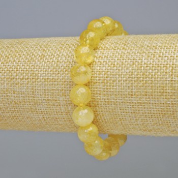 Bracelet Citrine natural stone, smooth beads, diameter 10 mm ± (stretch), length 18 cm+
