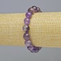 Amethyst Bracelet, Natural Stone, Smooth Bead, Diameter 10mm ± (Stretch), Length 18cm+