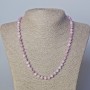 Kunzite Necklace (Synthetic) Smooth Beads, 6 mm Diameter, 45–50 cm Length