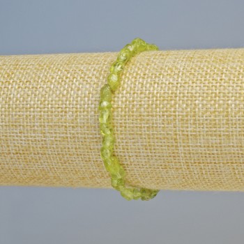 Chrysoprase Bracelet, natural stone, faceted beads, diameter 5×6 mm ± (stretch), length 18 cm+
