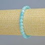 Aquamarine Bracelet (Acrylic) Smooth Bead, 6.5 mm diameter ± (stretch), length 18 cm+