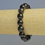 Bracelet Black Agate natural stone smooth beads, diameter 12mm± (stretch), length 18cm+