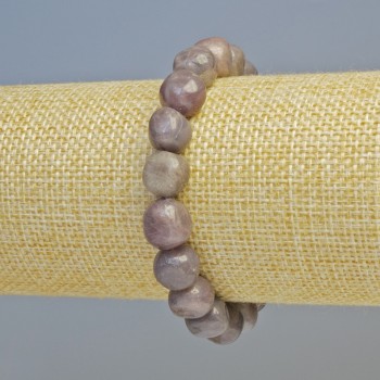 Purple Tourmaline Bracelet with natural stone, faceted beads, diameter 10mm± (stretch), length 18cm+