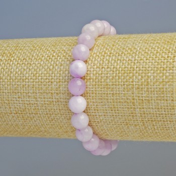 Kunzite Bracelet (synthetic) smooth beads, 8 mm diameter +/- (stretch), length 18 cm+