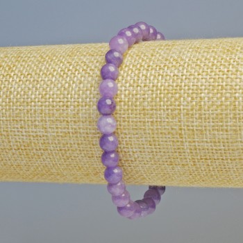 Lepidolite Bracelet (pressed) smooth beads, diameter 6.5 mm +/- (stretch), length 18 cm+