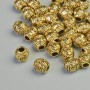 Bead-insert Findings, 6x6 mm, hole diameter 2.5 mm, pack of 33 pcs, ± 20 g, gold-tone metal
