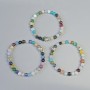 Bracelet Assortment Smooth Bead, 6mm diameter ± (stretch), length 18cm ± with metal inserts