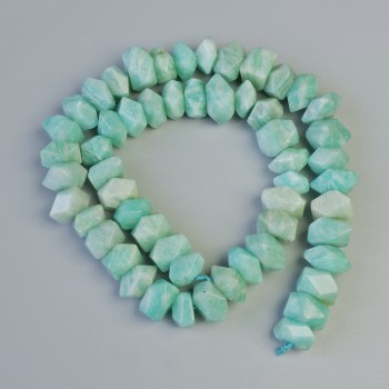 Amazonite beads, natural gemstone, faceted rondelle, diameter 11x7 mm (+/-), length 39 cm (+/-) on thread
