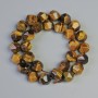Tiger's Eye Beads - Natural Stone, Faceted, 11x12 mm, 36 cm on thread