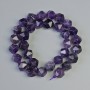 Amethyst beads, natural stone, faceted, diameter 10.5×12 mm, length 38 cm ± on thread