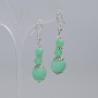 Amazonite Earrings with Smooth Beads, 12 mm Diameter, 6 mm ±, Length 48 mm ±, with Metal Inlays