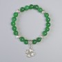 Chrysoprase bracelet with smooth beads, 8 mm diameter ± (stretch), length 18 cm ± with metal inserts