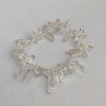 Bracelet with Faceted Rock Crystal Beads, 18x5 mm and 6x5 mm, seed beads 4 mm, length approx. 18 cm