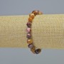 Mookaite Jasper Bracelet, natural stone, faceted beads, diameter 7x8 mm ± (stretch), length 18 cm+