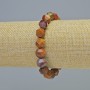 Mookaite Jasper Bracelet, natural stone, multifaceted, diameter 9x10mm ± (stretch), length 18 cm