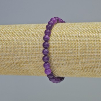 Sugilite Bracelet (pressed) Smooth Beads, 6 mm diameter ± (stretch), length 18 cm+