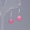 Rhodonite Earrings, Natural Stone, Faceted, 9–10 mm diameter, 31 mm length