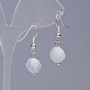 Aquamarine Earrings, natural gemstone, faceted, diameter 9x10 mm,+-, length 31 mm+-
