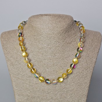 Opal Glass Necklace - Yellow Transparent Chameleon