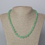 Nephrite Necklace with Natural Stone Smooth Beads, Diameter 8.5 mm, Length 45-47 cm