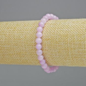 Kunzite Bracelet (synthetic acrylic) smooth beads, 6.5 mm diameter +/- (stretch), length 18 cm+