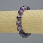 Amethyst Bracelet, natural gemstone, multifaceted, diameter 10.5×12 mm +/- (stretch), length 18 cm+