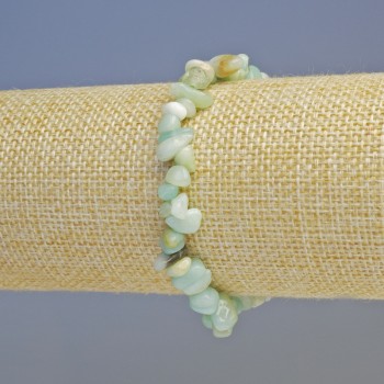 Amazonite Bracelet - natural chip stone, 7x3 mm, stretch, length 18 cm