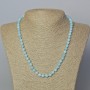Aquamarine Necklace, Smooth Bead, Diameter 6.5 mm, Length 45-49 cm