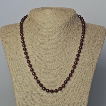 Tourmaline Necklace with Smooth Beads, 6.5 mm Diameter, 45-49 cm Length