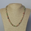 Watermelon Garnet Necklace, natural stone, smooth beads, diameter 8.5 mm, length 45-49 cm