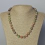 Watermelon Garnet Necklace Natural Stone Smooth Beads, 10mm Diameter, Length 45-49 cm
