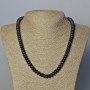 Necklace made of synthetic shungite — smooth rondels, 8×5 mm, length 45–49 cm