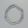 Hematite rondelle beads, rainbow silver color, 5x2 mm, 42 cm length on thread