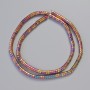 Hematite Rondelle Beads, Wave Pattern, Multicolor Gold, 4x2 mm diameter, 40 cm strand