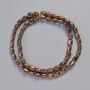 Oval copper hematite beads, 7x6 mm, 40 cm strand