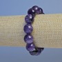 Amethyst bracelet with smooth beads, 14 mm diameter, 18 cm length, stretch