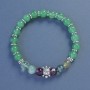 Fluorite Bracelet with Smooth Beads, 8 mm Diameter, 18 cm Length, Stretch with Shell Inlay