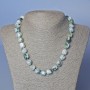 Moss Agate Necklace, Natural Stone, Faceted Beads, diameter 10 mm, length 48 cm