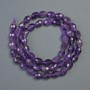 Amethyst Beads, Natural Stone, Faceted Bicone, Diameter 6x8 mm, Length about 39 cm on Thread