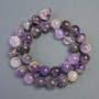 Amethyst beads, natural stone, smooth beads, diameter 11.5–12.5 mm, length 40 cm on a thread