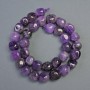 Amethyst Beads, Natural Stone, Cube-Cut, 11x11 mm, 40 cm length on thread