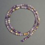 Amethyst Chevron Beads on Thread, Natural Stone, Smooth Bead, 4mm diameter, 40cm length