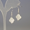 Mother-of-Pearl Four-Leaf Clover Earrings, diameter 13x13 mm, length 3.3 cm