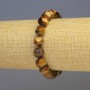 Tiger's Eye Bracelet, Natural Stone, Faceted, 8x8mm Diameter, 18cm Length (Stretch)