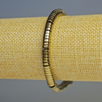 Hematite Bracelet, Rondelle Beads, Light Bronze Color, 6x2 mm Diameter, 18 cm Length, Stretch